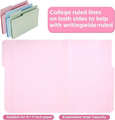 party greeting 12 Colors File Folder Notepad 2.6 Inch Expansion-Pack of 12-9.5 x 12.5 Inch Notebook Folders Organizer for File Filing, Document, Clipboard Organization for Office Home School-Boho in Saudi Arabia