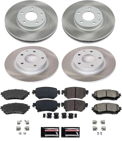 Power Stop SC8067 Front and Rear Brake Kit With Semi-Coated Brake Rotors and Ceramic Brake Pads & Hardware For 2016 2017 2018 Mazda 6 in Saudi Arabia
