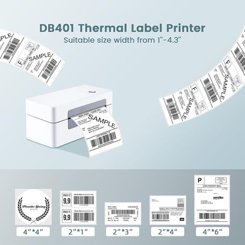 Thermal Shipping Label Printer Bluetooth - Thermal Label Printer 4x6 for Shipping Packages & Small Business, Shipping Thermal Printer 4 x 6 for Ebay, Shopify, Amazon, Etsy, USPS in Saudi Arabia