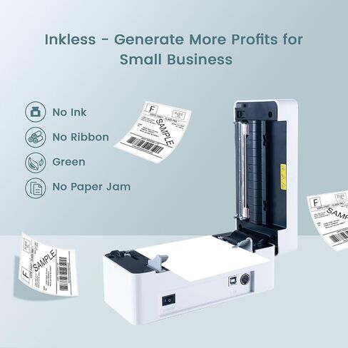 Thermal Shipping Label Printer Bluetooth - Thermal Label Printer 4x6 for Shipping Packages & Small Business, Shipping Thermal Printer 4 x 6 for Ebay, Shopify, Amazon, Etsy, USPS in Saudi Arabia