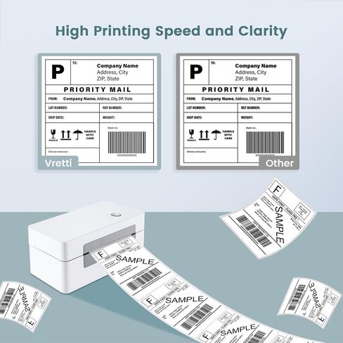 Thermal Shipping Label Printer Bluetooth - Thermal Label Printer 4x6 for Shipping Packages & Small Business, Shipping Thermal Printer 4 x 6 for Ebay, Shopify, Amazon, Etsy, USPS in Saudi Arabia