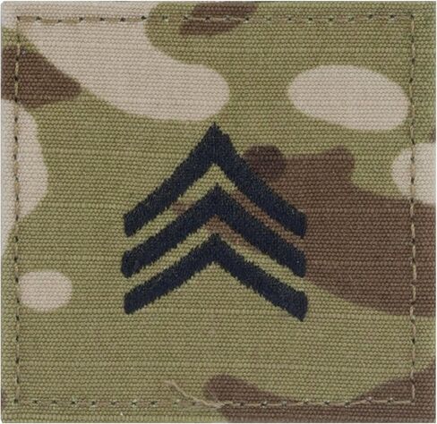 Multicam Rank Insignia Hook Fastener E-5 Sgt Black in Saudi Arabia