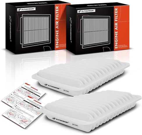 A-Premium 2-PC Engine Air Filter Compatible with Toyota, Lexus, Pontiac & Scion - Camry(07-11), Corolla(09-12), Avalon(05-12), Matrix(09-13), RAV4(06-12), Venza(09-15), ES350, Vibe in Saudi Arabia