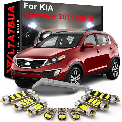 LED INTERIOR LIGHT KIT Package Package Package لـ KIA Sportage SL 2011 2012 2013 2014 2015 2015 ، Super Bright 6000K White Plusts + Tool Tool in Saudi Arabia