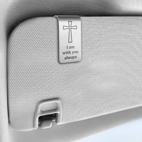 Life is A Journey God is My Guide We Travel Safely Together Side by Side Engraved Stainless Steel Car Visor Clip, Drive Safe Car Accessories, Guardian Angel Gifts for Family Friend Couple in Kuwait