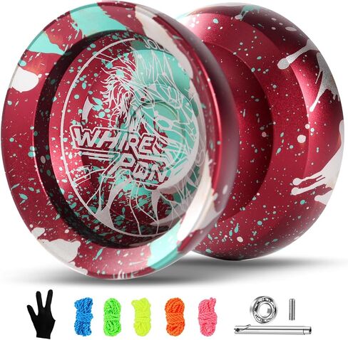 Unresponsive yoyo Professional Yoyo Metal Yoyo Suitable for Beginners Intermediate and Advanced Players+5yoyo Strings+ User Instructions+Glove-Blue Black in Saudi Arabia