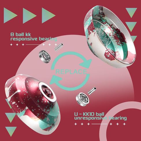 Unresponsive yoyo Professional Yoyo Metal Yoyo Suitable for Beginners Intermediate and Advanced Players+5yoyo Strings+ User Instructions+Glove-Blue Black in Saudi Arabia