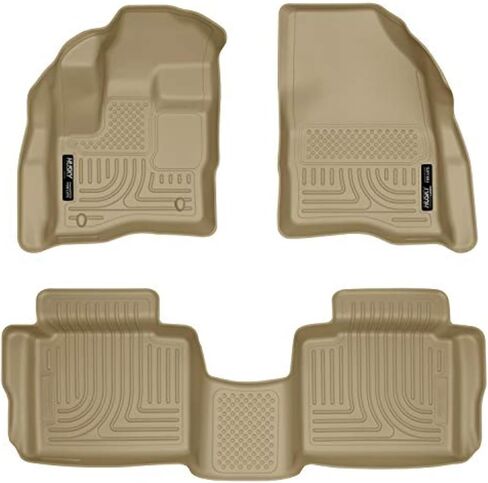 Husky Liners Weatherbeater Floor Hats | يناسب 2010 - 2019 فورد توروس | الصف الأمامي والثاني ، 3 -PC TAN - 98703 in Saudi Arabia