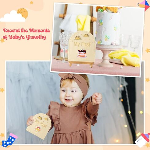 R HORSE Baby Monthly Milestone Sign - 25Pcs Coquette Pink Bow 3D Wooden Monthly Milestone Marker Discs, Newborn Announcement Sign Festive Decor Baby Shower Birthday Gift Photo Props for Toddler Girls in Saudi Arabia
