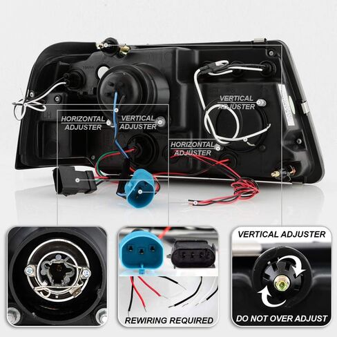 Acanii - للفترة 2001-2011 فورد رينجر LED Halo Black Housing Projector المصابيح الأمامية مع الزاوية المصابيح الأمامية ، السائق والراكب in Saudi Arabia