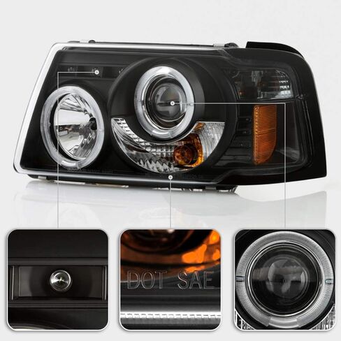 Acanii - للفترة 2001-2011 فورد رينجر LED Halo Black Housing Projector المصابيح الأمامية مع الزاوية المصابيح الأمامية ، السائق والراكب in Saudi Arabia