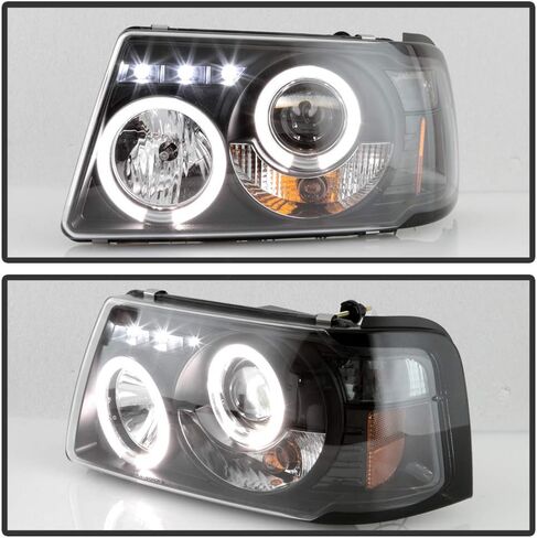 Acanii - للفترة 2001-2011 فورد رينجر LED Halo Black Housing Projector المصابيح الأمامية مع الزاوية المصابيح الأمامية ، السائق والراكب in Saudi Arabia