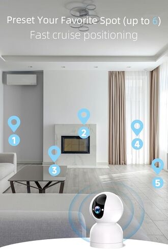 Rraycom 2Pack Baby Camera Monitor for Home Security - 4MP WiFi 6 Indoor Camera, PTZ Camera w/Motion Detection & Tracking, 2-Way Talk, Color Night Vision, Privacy Mode, 24/7 Cloud & SD, Works w/Alexa in Kuwait