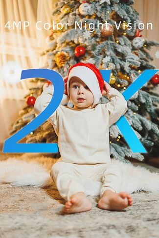 Rraycom 2Pack Baby Camera Monitor for Home Security - 4MP WiFi 6 Indoor Camera, PTZ Camera w/Motion Detection & Tracking, 2-Way Talk, Color Night Vision, Privacy Mode, 24/7 Cloud & SD, Works w/Alexa in Kuwait