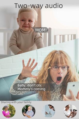 Rraycom 2Pack Baby Camera Monitor for Home Security - 4MP WiFi 6 Indoor Camera, PTZ Camera w/Motion Detection & Tracking, 2-Way Talk, Color Night Vision, Privacy Mode, 24/7 Cloud & SD, Works w/Alexa in Kuwait