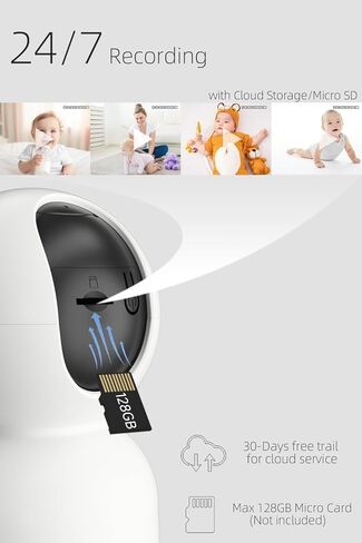 Rraycom 2Pack Baby Camera Monitor for Home Security - 4MP WiFi 6 Indoor Camera, PTZ Camera w/Motion Detection & Tracking, 2-Way Talk, Color Night Vision, Privacy Mode, 24/7 Cloud & SD, Works w/Alexa in Kuwait