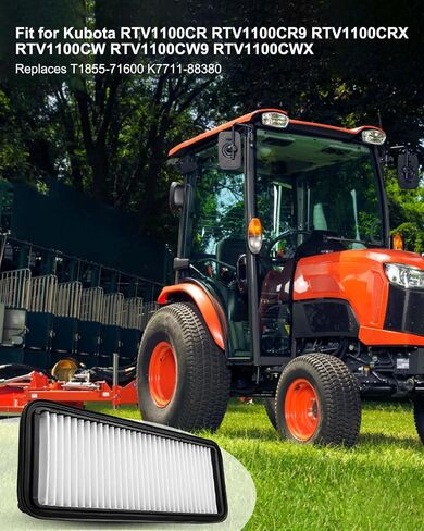 طقم فلتر الهواء المقصورة من أجل Kubota RTV1100 RTV1100CR RTV1100CR9 RTV1100CRX RTV1100CW RTV1100CW9 RTV1100CWX ، استبدل T1855-71600 K7711-88380 in Saudi Arabia