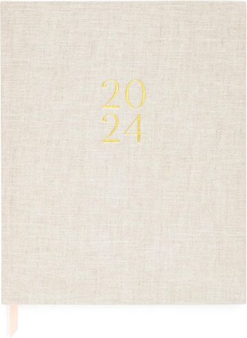 Sugar Paper 2026 Desk Agenda, Weekly and Monthly, January to December, 8.25" x 10.25", Calendar for Women, Fabric Bound Planner, 12 Month, Shoreline Stripe in Saudi Arabia