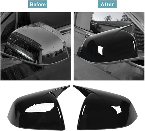 2 Pcs Side Rearview Mirror Cover for Model Y, High Glossy Door Wing Mirror , Door Exterior Mirrors Accessories for 2020 to 2023 (Varnish Black) in Saudi Arabia