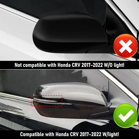 Compatible with Honda CRV 2017-2022/HRV 16-22 Right Passenger Side Mirror Cover,Clip-on Rearview Mirror Cap WITH Turn Signal Light Replaces for 76201-T1W-A01YB,76201T1WA01YB Pearl White #NH883P in Kuwait