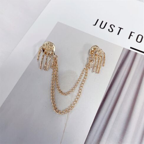 Vintage Skeleton Hand Tassel Chain Brooch Collar Pin for Women Men Punk Halloween Skull Hand Brooches Pin Cosplay Party Suit Shirt Tie Pins Accessories Fashion Jewelry Gift in Kuwait