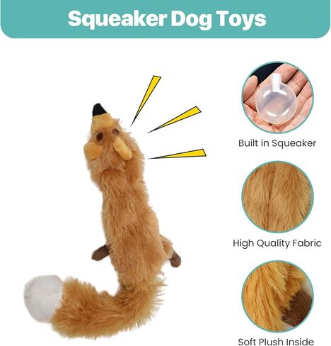 SPOT Mini Skinneeez Stuffless Dog Toy with Squeaker | Plush Tug of War Giraffe Squeak Toy for Small and Large Dog Breeds | Interactive Dog Toy | Small in Saudi Arabia