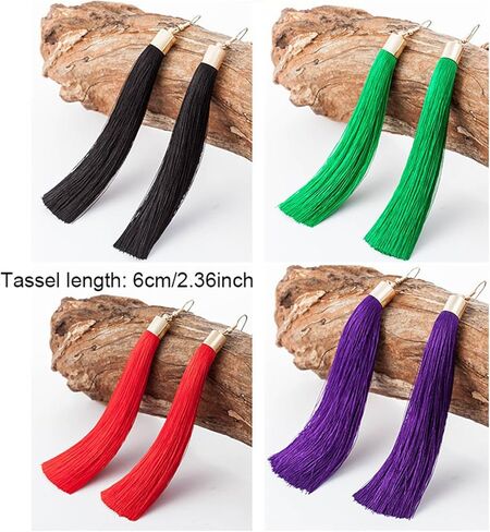 Dreuyet 9 Pairs Colorful Tassel Earrings Set for Women Fashion Handmade Bohemian Woven Thread Dangle Drop Boho Statement Fringe Earrings Birthday Christmas Gift in Saudi Arabia