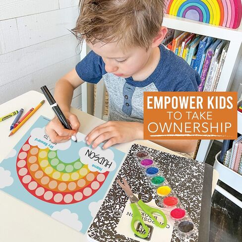 25 Geo Greenery Sticker Chart for Kids Behavior Chart for Kids at Home - Sticker Charts for Kids incentives, Sticker Reward Chart for Kids, Star Chart for Kids Behavior, Incentive Chart for Classroom in Saudi Arabia