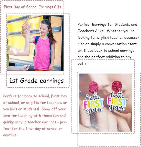 Fun Grade Teacher Earrings Acrylic Teacher Earrings for Women To Teacher Earrings Jewellery for Women in Kuwait