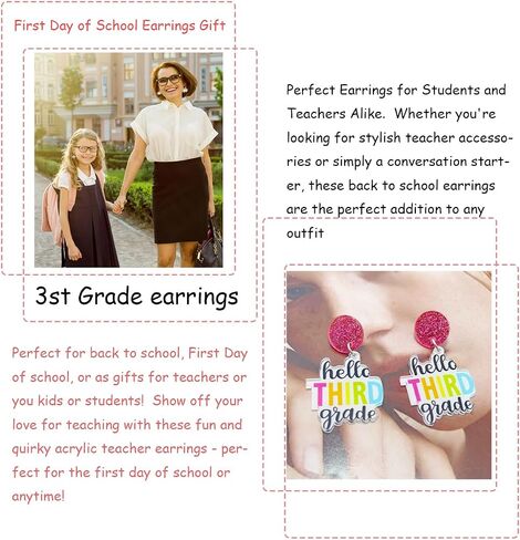 Fun Grade Teacher Earrings Acrylic Teacher Earrings for Women To Teacher Earrings Jewellery for Women in Kuwait