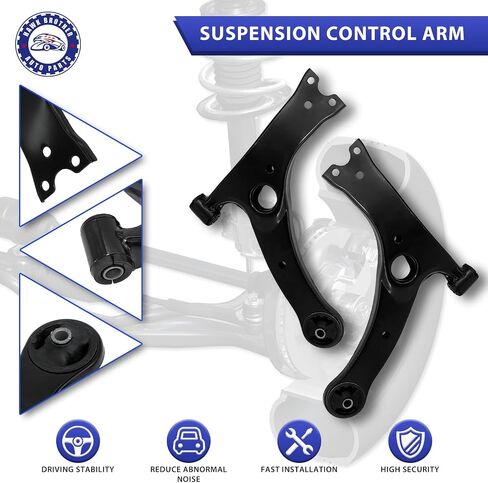 Control Arm, 12 Pcs Suspension Kit Front Lower Ball Joint Sway Bar Stabilizer Link Outer & Inner Tie Rod Bellows Replacement For Toyota Corolla 2003-2008 in Saudi Arabia