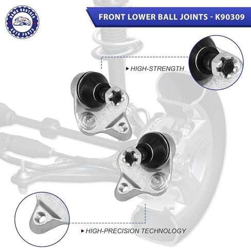 Control Arm, 12 Pcs Suspension Kit Front Lower Ball Joint Sway Bar Stabilizer Link Outer & Inner Tie Rod Bellows Replacement For Toyota Corolla 2003-2008 in Saudi Arabia