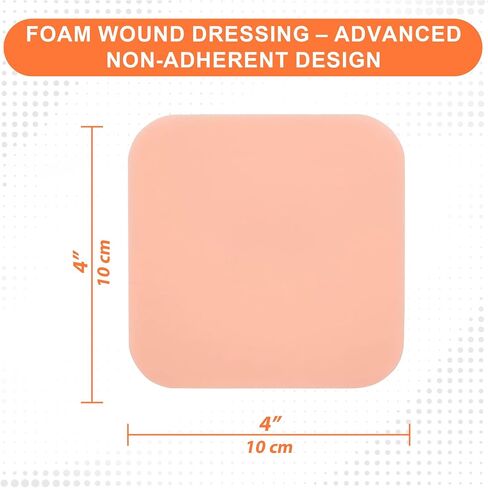 Medvance PHMB مقاوم للماء غير ملصقات الرغوة المحبة للماء 4 "x4" ، صندوق من 5 ضمادات in Saudi Arabia