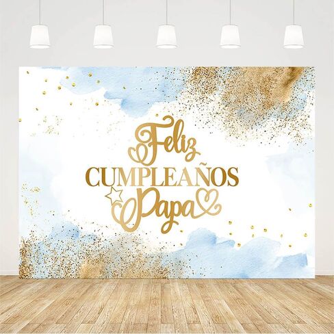 7x5ft Feliz Cumpleaños Mama Backdrop Mom Birthday Party Decorations Best Mom Ever Blush Pink Watercolor Clouds Gold Glitter Photography Background Carnival Bday Photo Shoot Studio Props in Kuwait