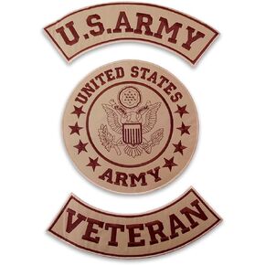 US Army Veteran Patches Set for Veterans Bikers Motorcycle Jacket or Vest (Grullo), Large, CP100G-TR200G-BR300G in Saudi Arabia