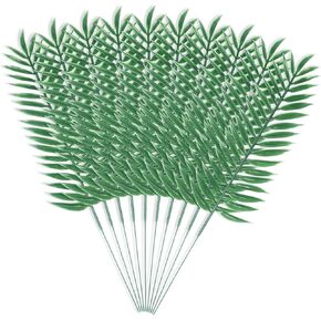 10 Pcs Artificial Palm Leaves, Small Green Fake Palm Leaf with Stems, Fake Leaves, Leaves Decor for Party Decoration, Wedding, Restaurants, Homes, Offices, Balconies in Kuwait