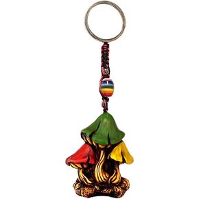 MIA Jewel Shop - Triple Rasta Mushroom Decor 3D Key حامل | هدية سلسلة مفاتيح متعددة الألوان | إكسسوارات ديكور السيارات بوهو in Kuwait