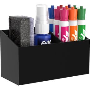 HBlife Magnetic Dry Erase Marker Holder with 2 Compartments - Storage Organizer for Whiteboards, Refrigerator, Lockers (2 Mounting Options Magnetic or Screw-On) in Kuwait