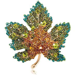 راينستون كبير القيقب من الورقة بروش دبوس للنساء رجال أزياء كريستال حساسة حفل زفاف الخريف الحفلات الحفلات دبابيس الطية دبابيس إكسسوارات الفستان الأنيقة مجوهرات هدية عيد ميلاد عيد ميلاد مهرجان عيد الميلاد in Kuwait