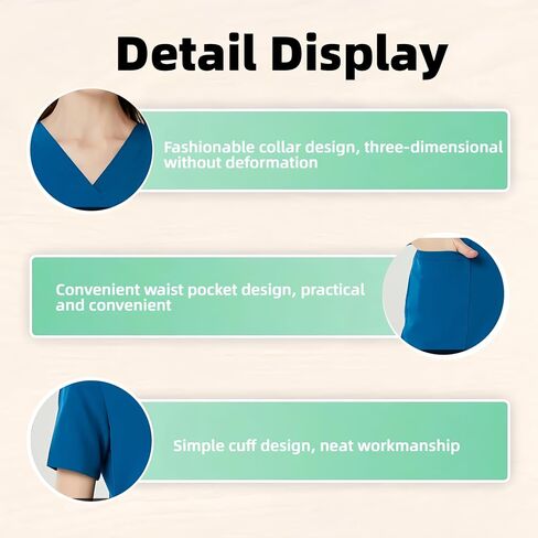 DEEYOTA Medical Scrubs for Men,Scrubs for Men Set,Highly Elastic and Breathable,Moisture Wicking and Quick Drying in Kuwait