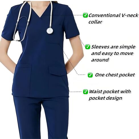 DEEYOTA Medical Scrubs for Men,Scrubs for Men Set,Highly Elastic and Breathable,Moisture Wicking and Quick Drying in Kuwait