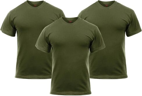 Rothco Solid Color T-Shirt with Cotton/Polyester Blend, Olive Drab - XL (3 Pack) in Saudi Arabia