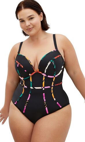 City Chic Women's Plus Size 1 Piece - Maui Underwire Print in Saudi Arabia