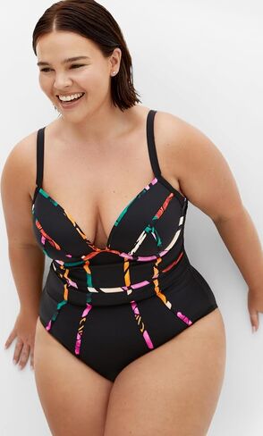 City Chic Women's Plus Size 1 Piece - Maui Underwire Print in Saudi Arabia