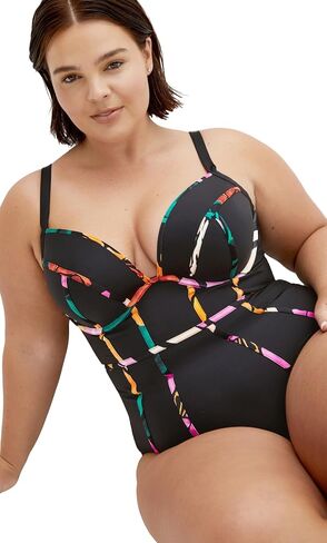 City Chic Women's Plus Size 1 Piece - Maui Underwire Print in Saudi Arabia