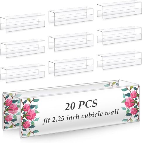 10 Pcs 2.25 Inch Cubicle Name Plate Holders Bulk Clear Double Sided Name Sign Tags for Home Library Doors Office Classroom 8.5 x 2.5 x 2.4 Inch in Saudi Arabia