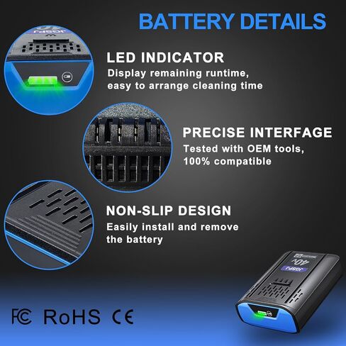 3.5AH WA3580 استبدال البطارية لبطارية WORX 40V متوافق مع 40VOLT WG180 ، WG280 ، WG380 ، WG580 (غير مناسب لأدوات 2x20V) in Saudi Arabia