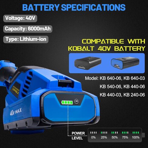 3.5AH WA3580 استبدال البطارية لبطارية WORX 40V متوافق مع 40VOLT WG180 ، WG280 ، WG380 ، WG580 (غير مناسب لأدوات 2x20V) in Kuwait