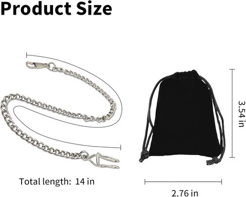Pocket Watch Chain Accessories for Men Vintage Gold Silver Chains with Style Watch Chains for Pocket Watches Classic Mens Chain with Clip and Accessory in Kuwait