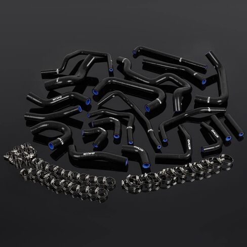 PIT66 Silicone Ancillary Coolant Hose Kit,Compatible with 1991 Toyota MR2 Black with Clamps in Saudi Arabia